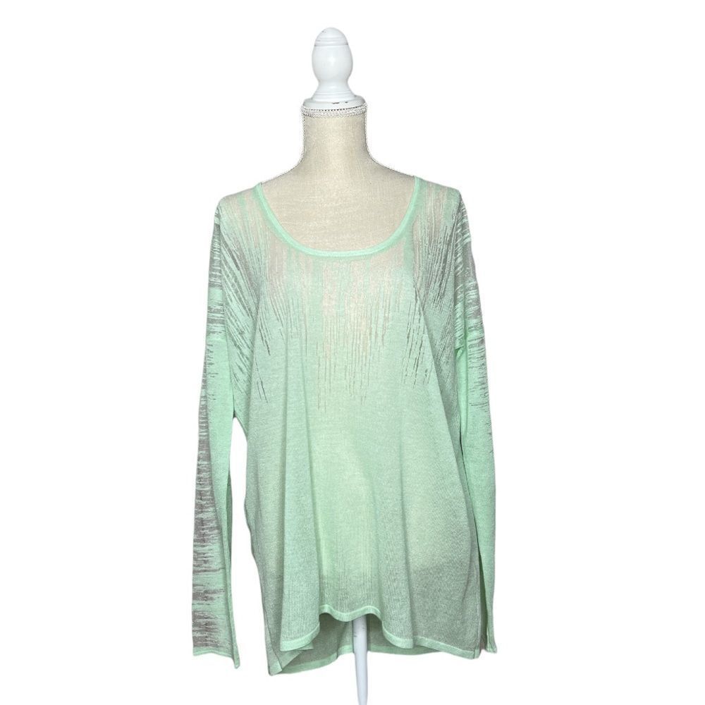 Elie Tahari Mint Cream Henley Sweater - Large - NWT